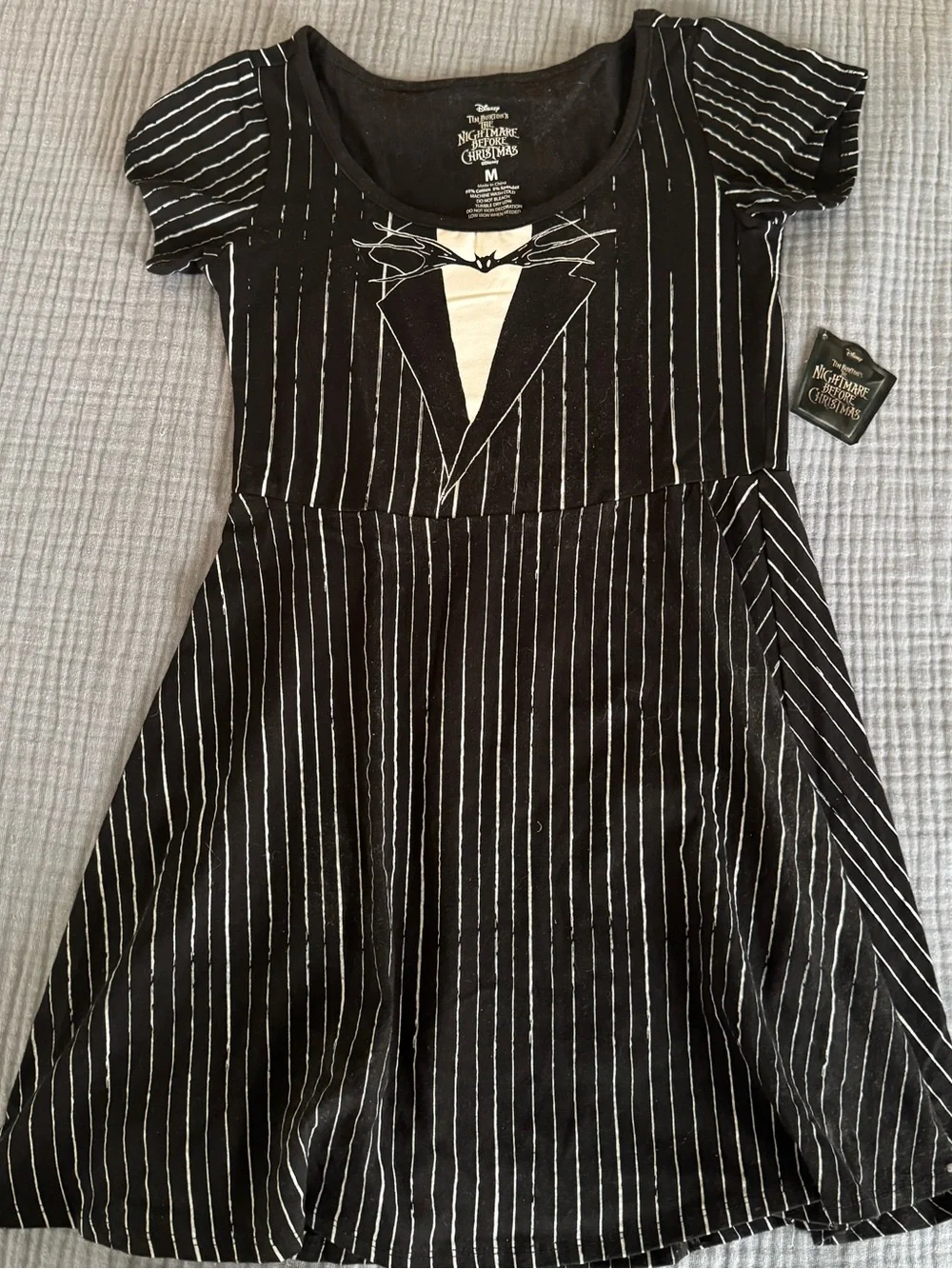NWT Disney Nightmare Before Christmas Jack Skellington Dress Girls M + Tights